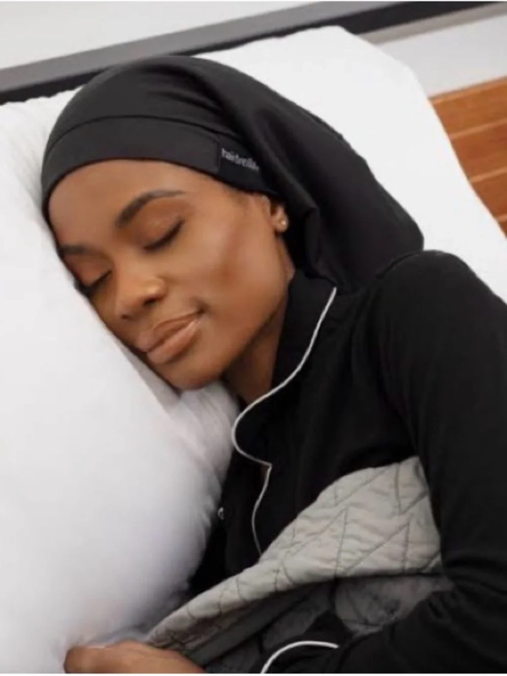 NWT Hairbrella Satin-Lined Sleep Cap Black - Classic One Size